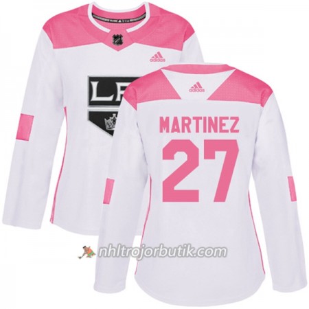 Dame Ishockey Los Angeles Kings Tröja Alec Martinez 27 Adidas 2017-2018 Vit Rosa Fashion Authentic